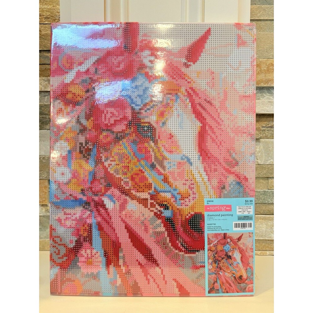 HTF Hobby Lobby The Spring Shop Horse Diamond Painting Kit 11.82 x 15.75in